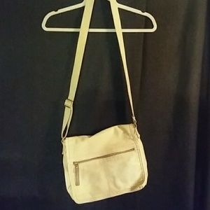 Tan Reluc brand canvas messenger bag purse